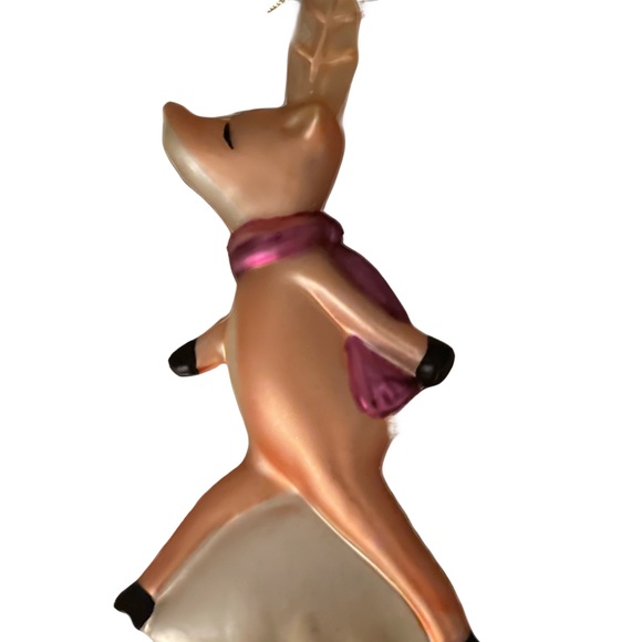 ❤️ POTTERY BARN REINDEER PRANCER BLOWN GLASS ORNAMENT RETIRED - Picture 1 of 4